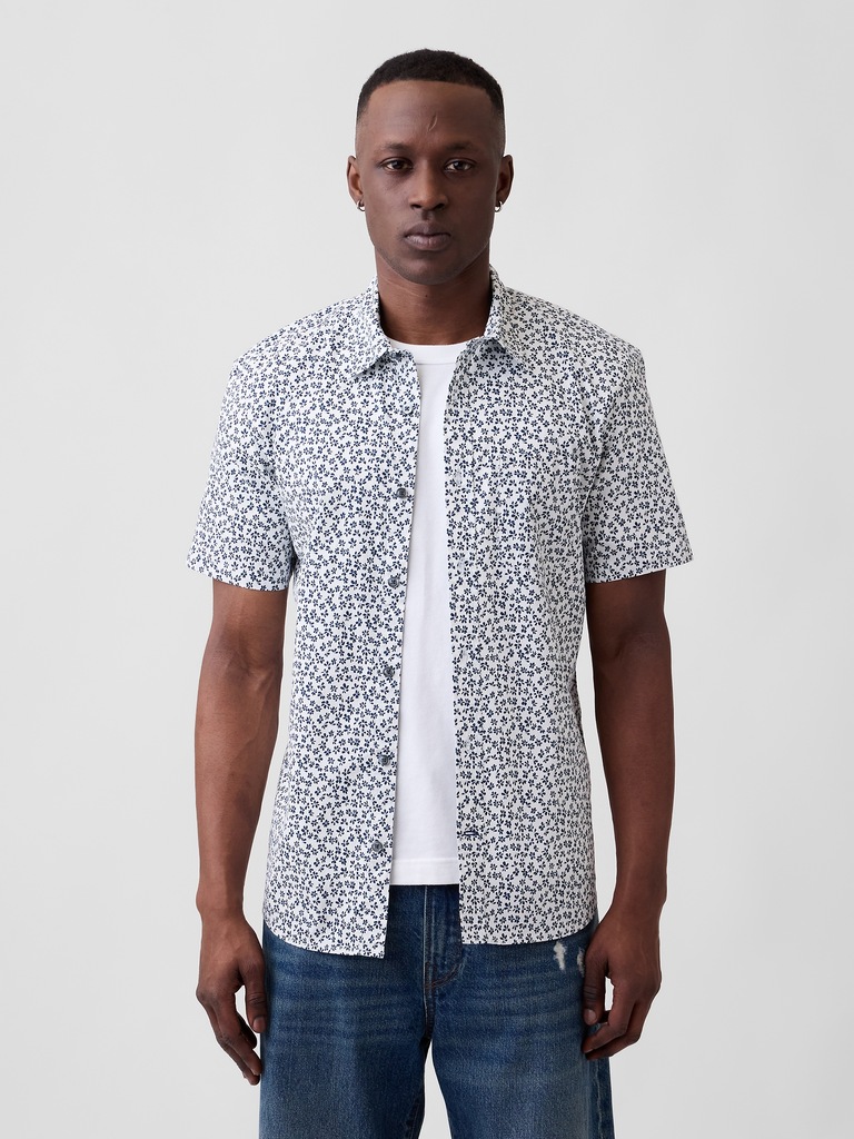 Stretch Poplin Shirt in Standard Fit
