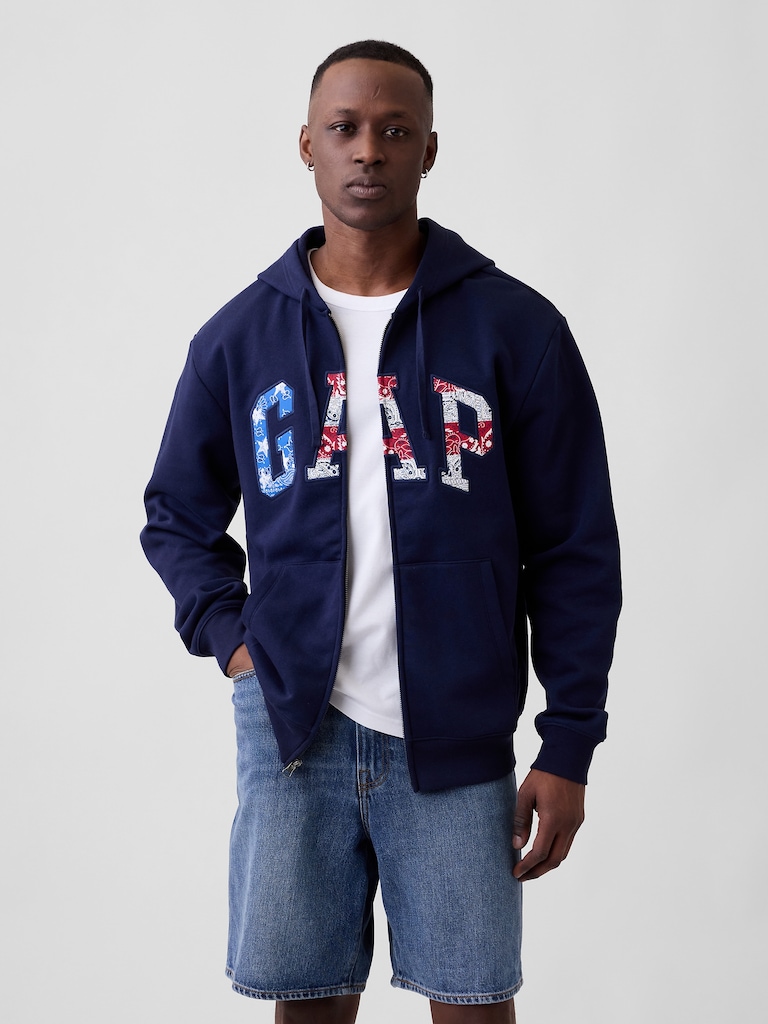 Relaxed Gap Logo Zip Hoodie