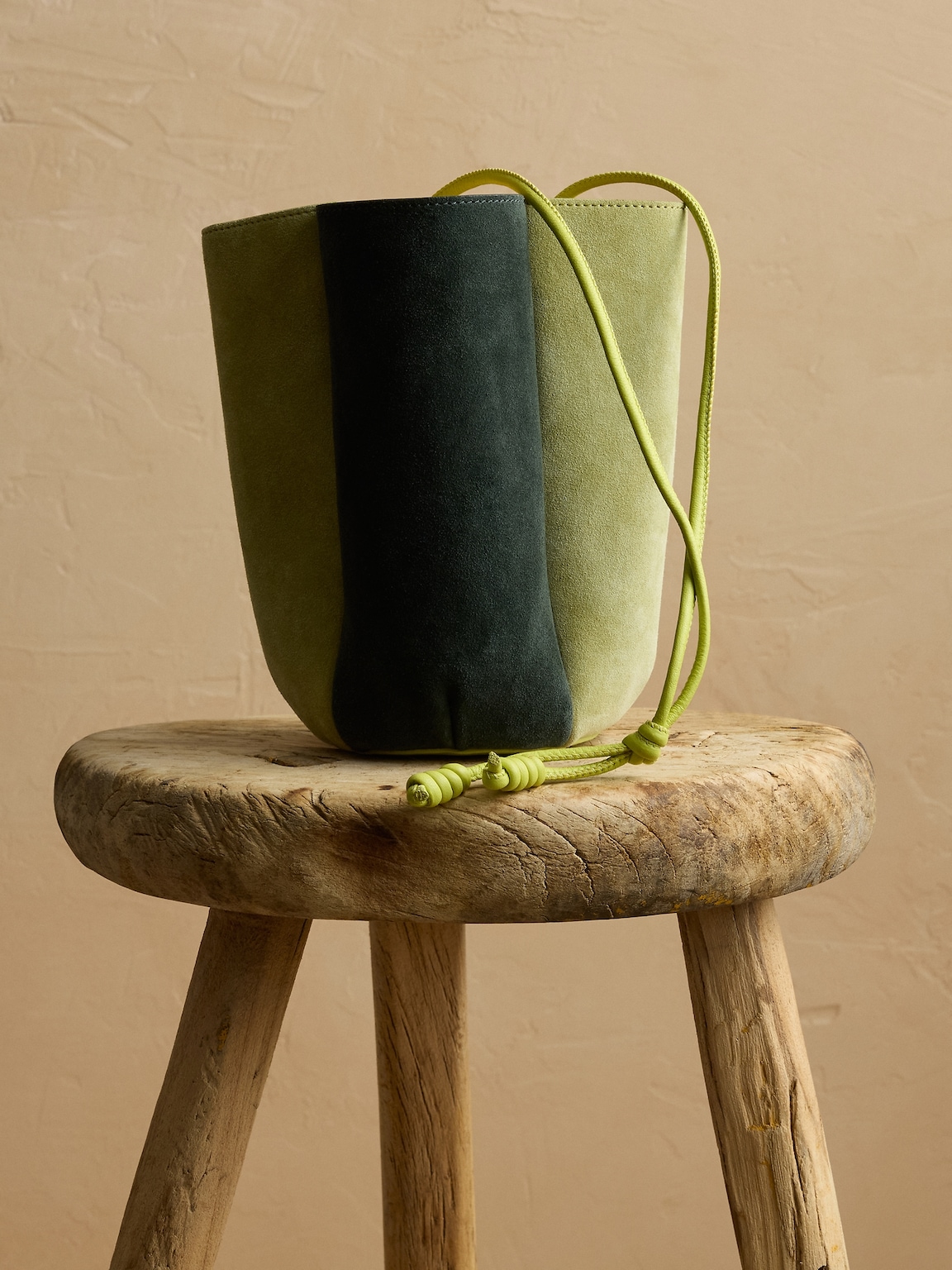 Color-block Suede Tulip Bag