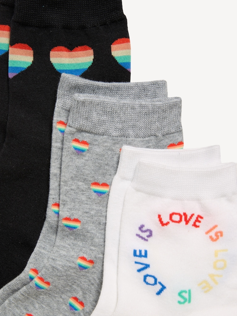 Novelty Quarter Crew Socks 3-Pack for Women