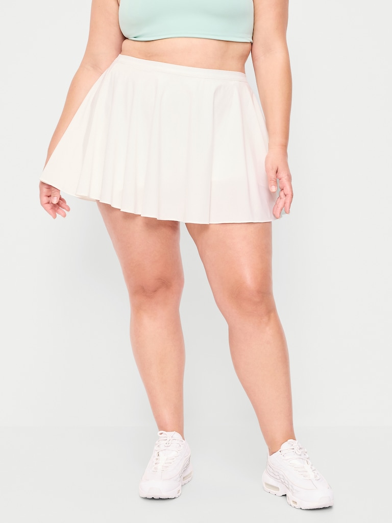 Extra High-Waisted Stretch Woven Swing Skort