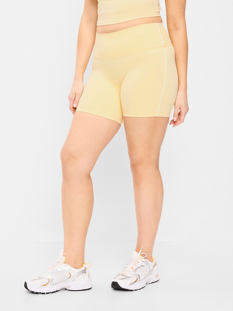 High-Waisted StudioSmooth Biker Shorts -- 6-inch inseam