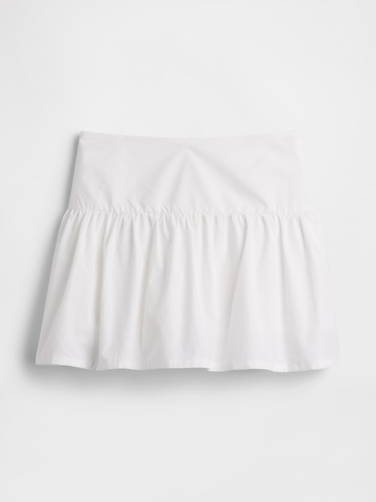 Poplin Drop-Waist Mini Skort
