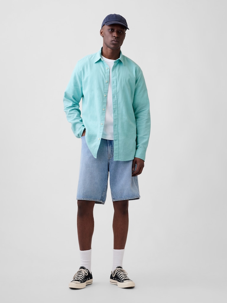 Linen-Blend Shirt in Standard Fit