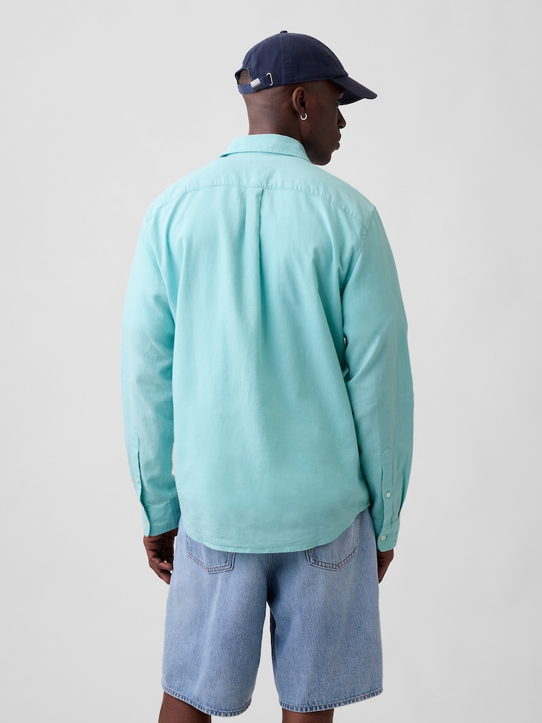 Linen-Blend Shirt in Standard Fit