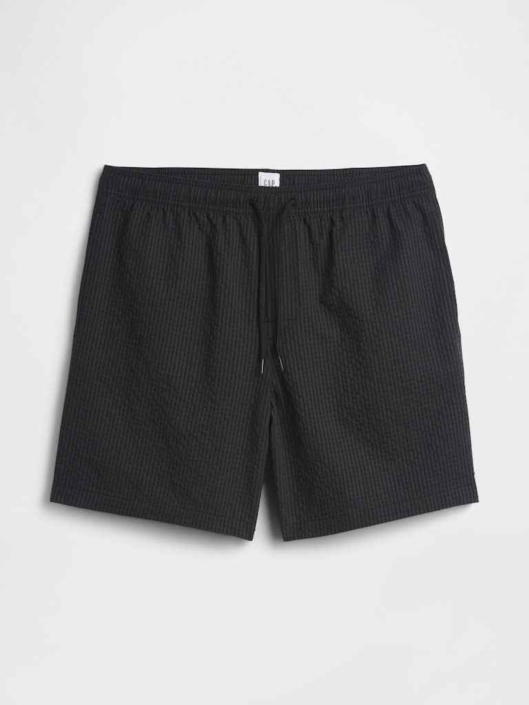 6" Seersucker Swim Trunks
