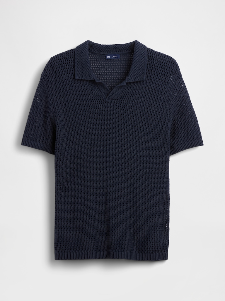 Mesh Polo Sweater