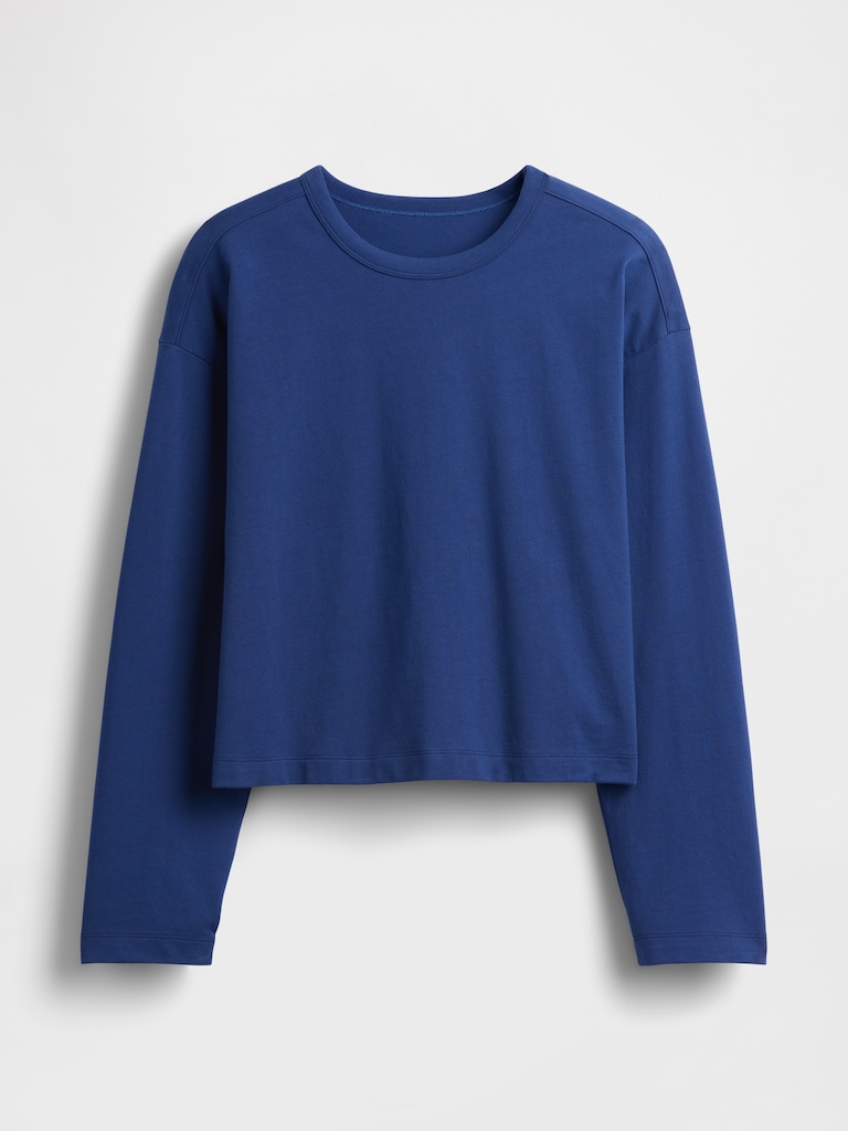 Knit Oversized Crop T-Shirt