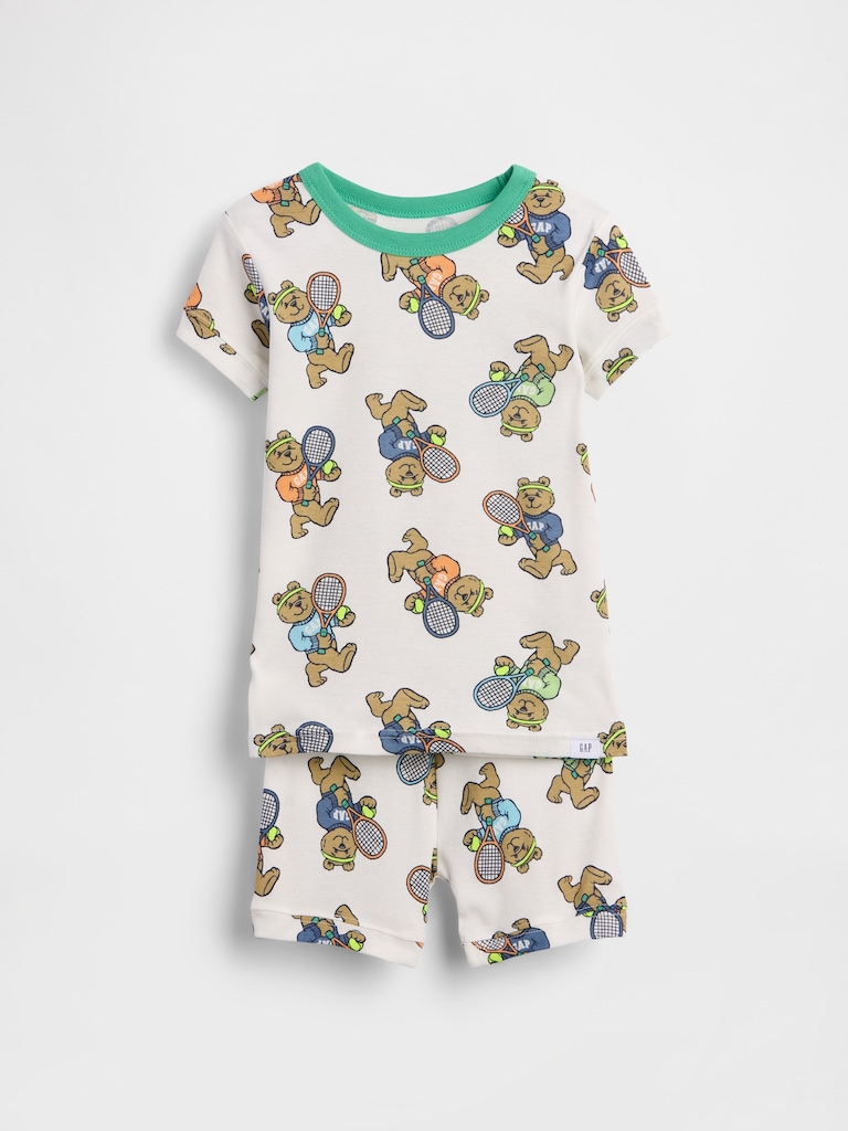 Baby & Toddler Organic Brushed Cotton Brannan Bear Tennis PJ Shorts Set
