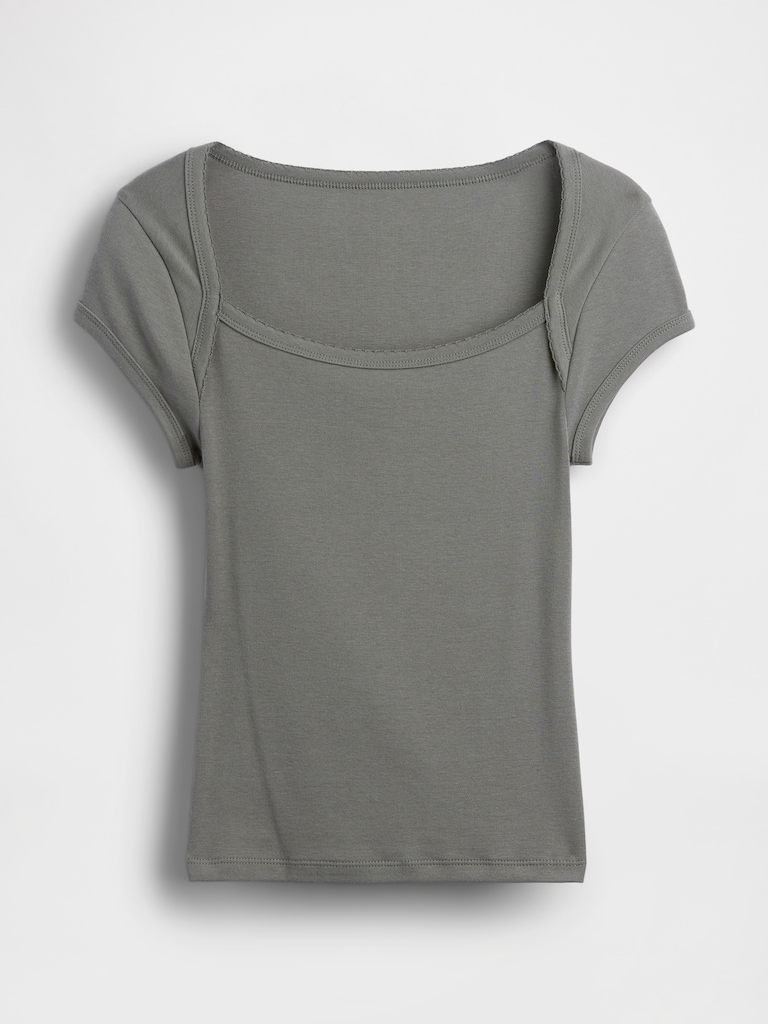 Modern Square-Neck Crop T-Shirt