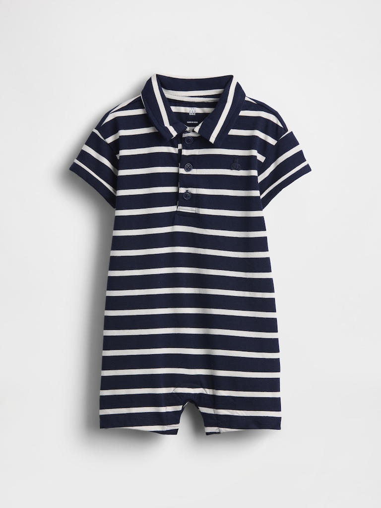 Baby Jersey Polo Shorty One-Piece