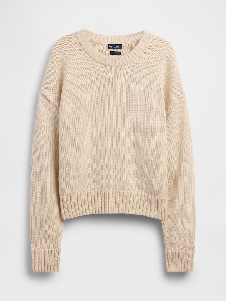 100% Cotton Oversized Crop Sweater