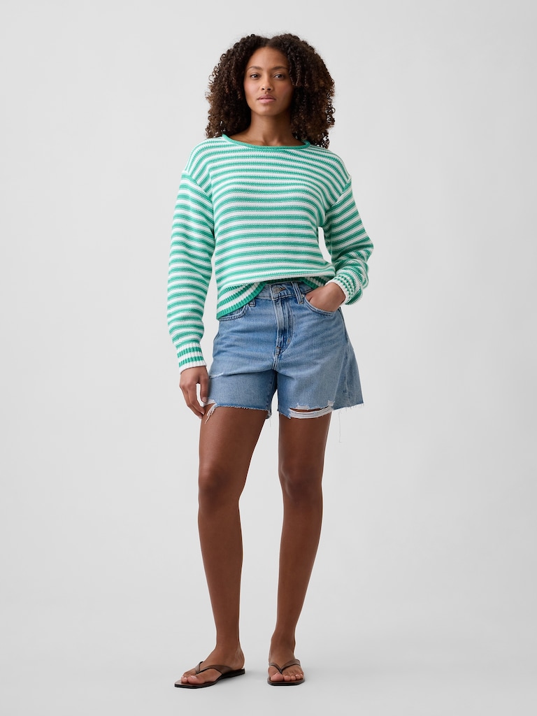 Relaxed Stripe Rollneck Sweater