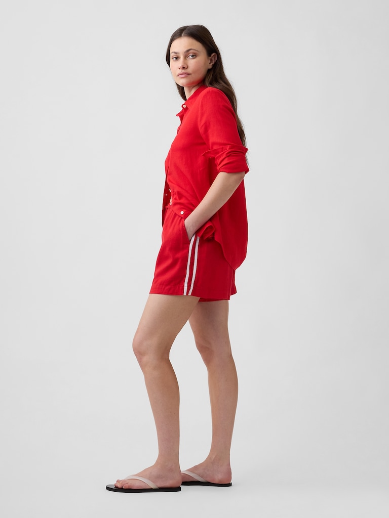 4" Pull-On Linen-Blend Shorts