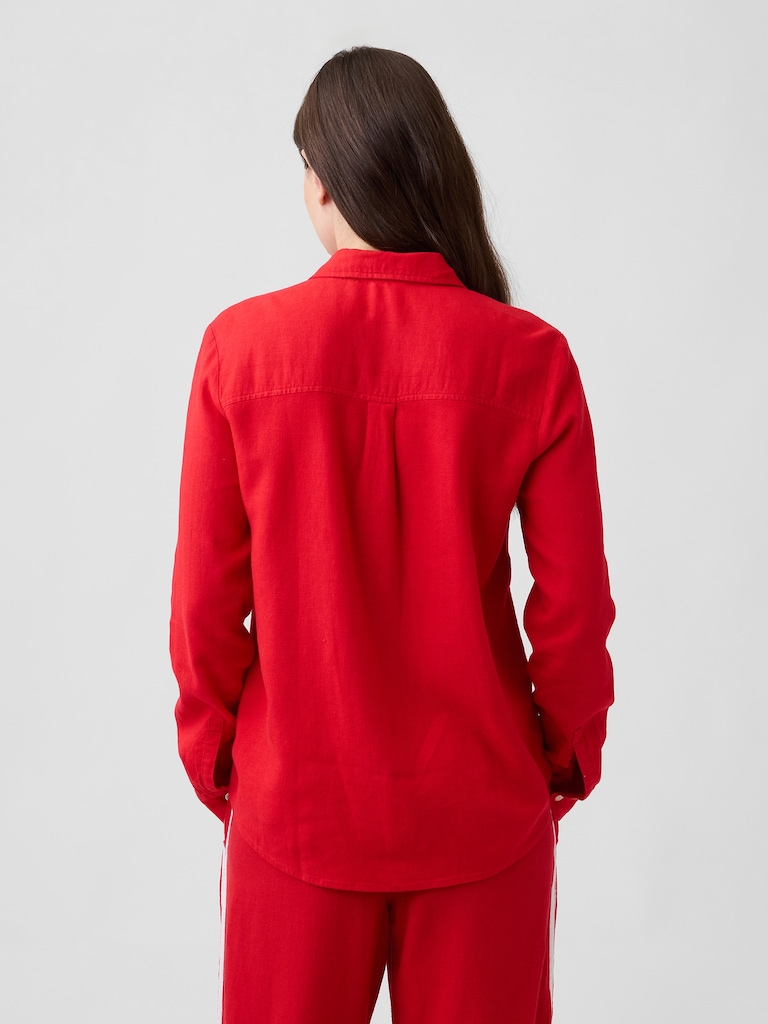 Linen-Blend Easy Shirt