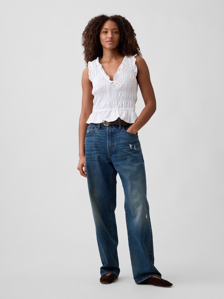 Smocked Sleeveless Top