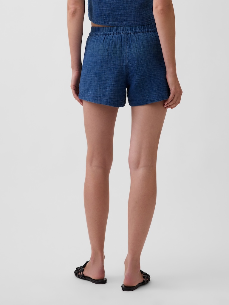 Cotton Gauze Denim Easy Shorts