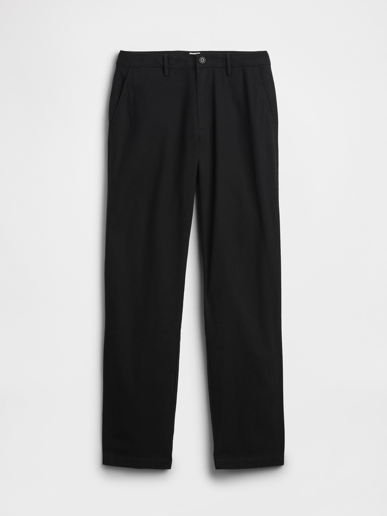 Straight Linen-Blend Pants
