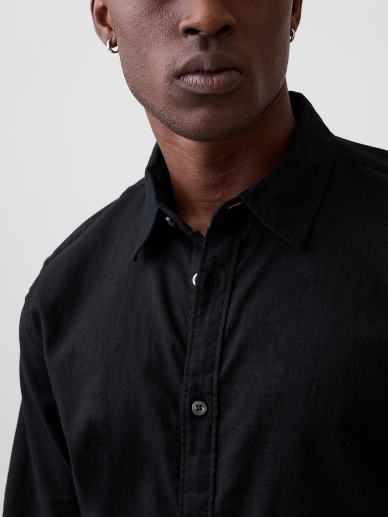 Linen-Blend Shirt in Standard Fit