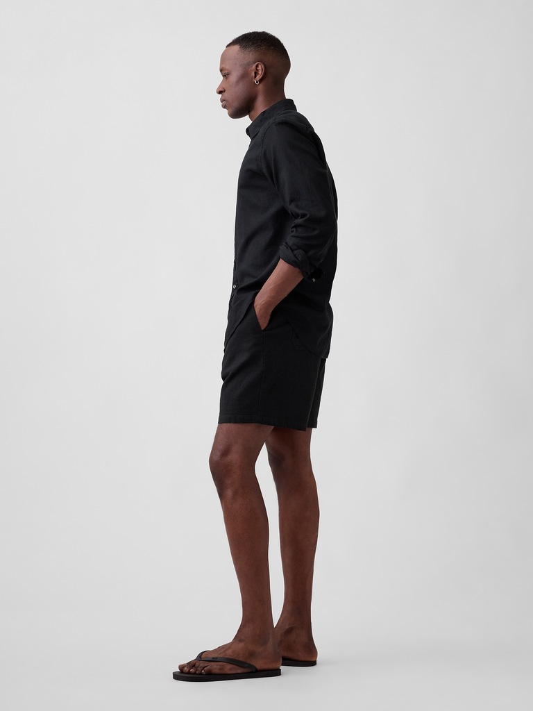 7" Linen-Blend Easy Shorts