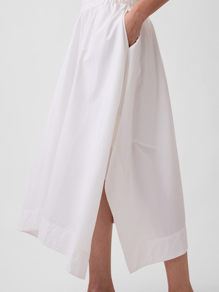 Poplin Handkerchief Midi Skirt