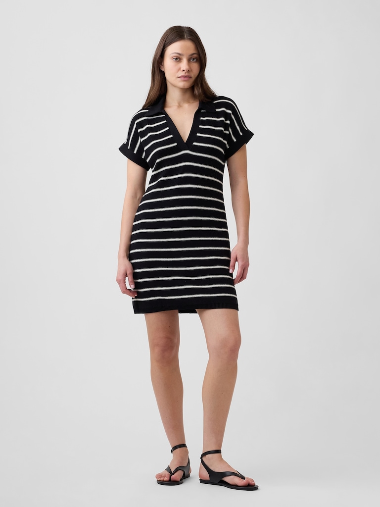 Polo Sweater Mini Dress