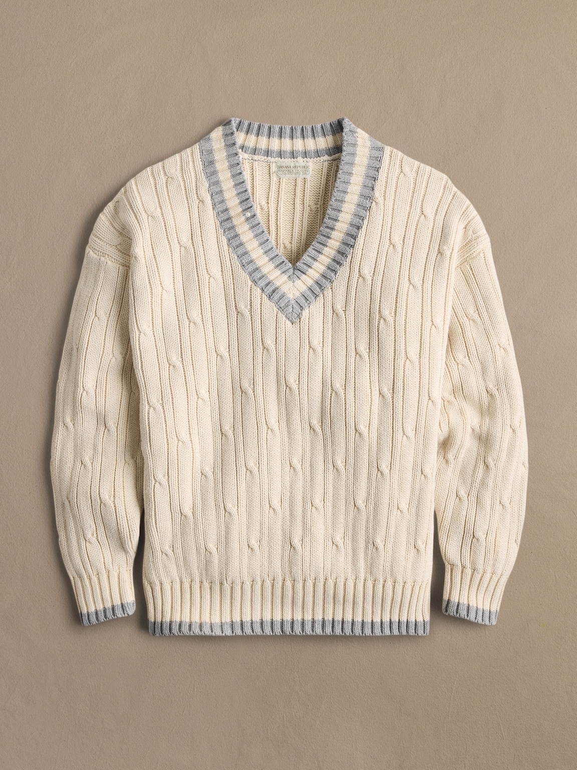 Archive Cable-Knit V-Neck Sweater Men's Size L