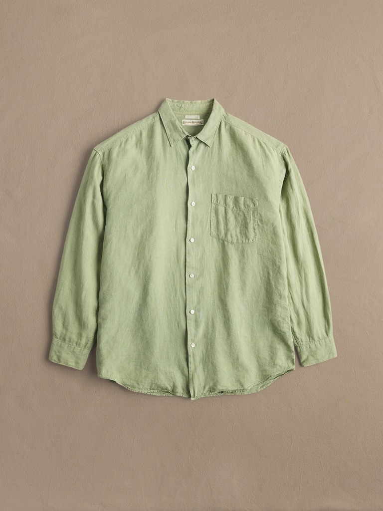 Archive Green Linen Shirt Men's Size L