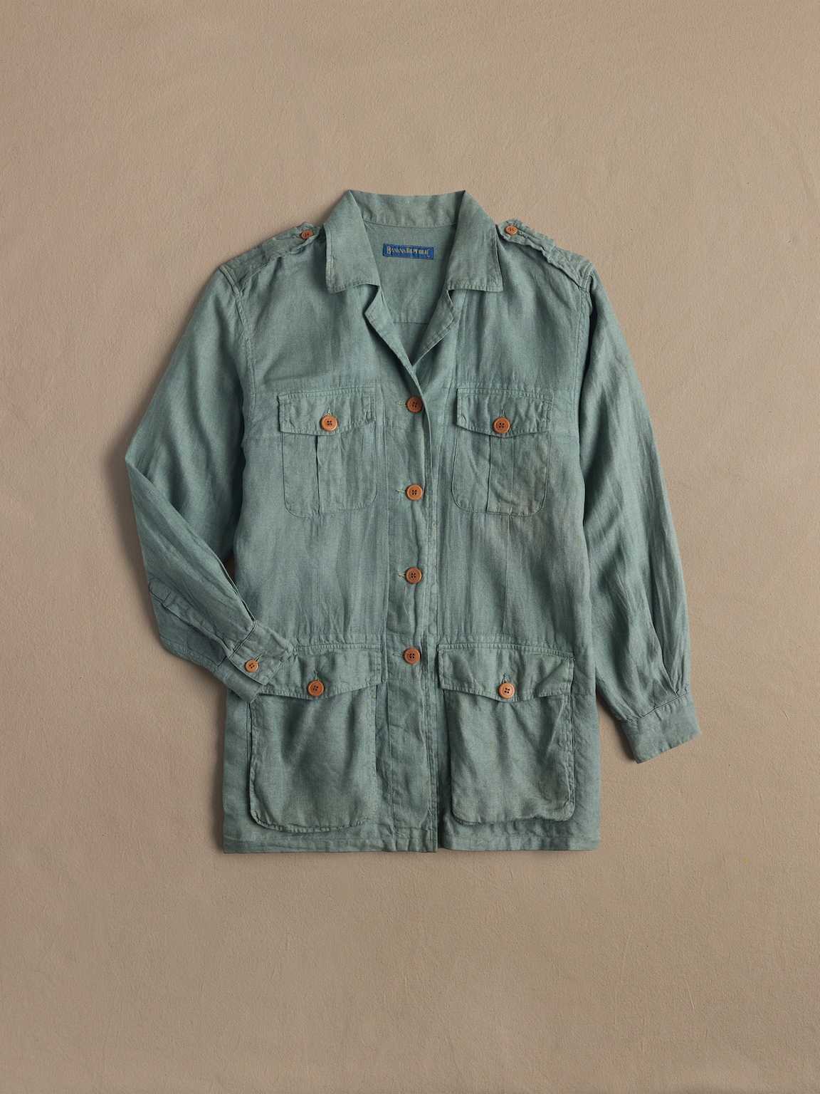 Archive Green Linen Four-Pocket Shirt Men's Size M