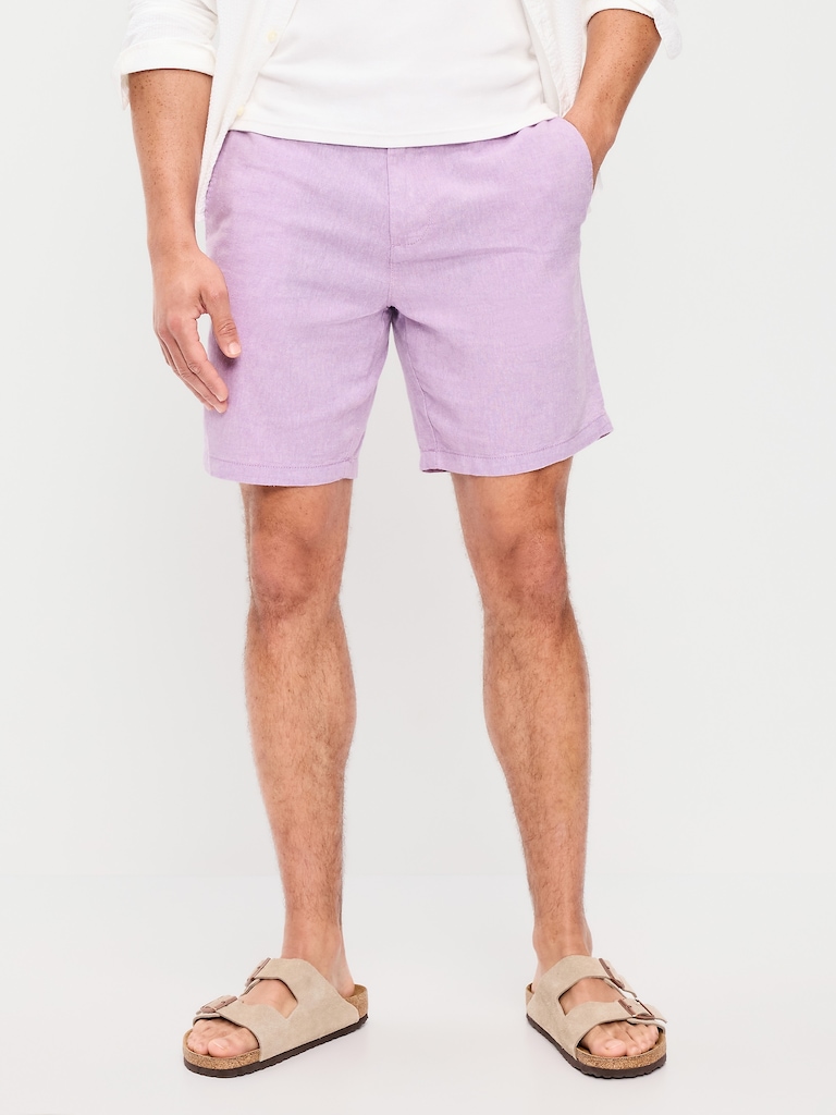 Slim Linen-Blend Rotation Chino Shorts -- 8-inch inseam