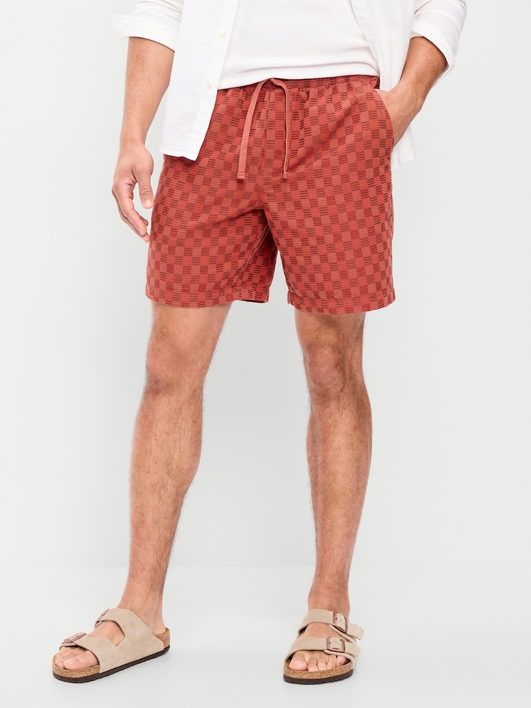 Textured-Knit Jogger Shorts -- 7-inch inseam