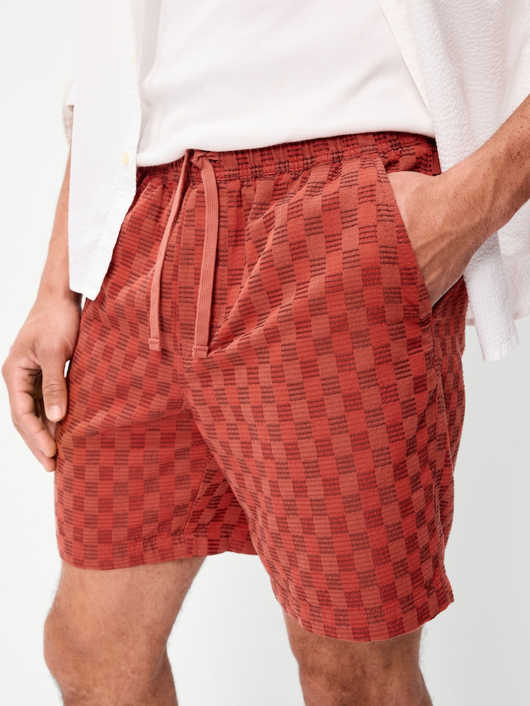 Textured-Knit Jogger Shorts -- 7-inch inseam