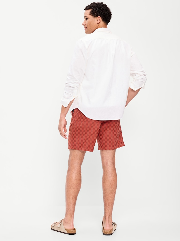 Textured-Knit Jogger Shorts -- 7-inch inseam