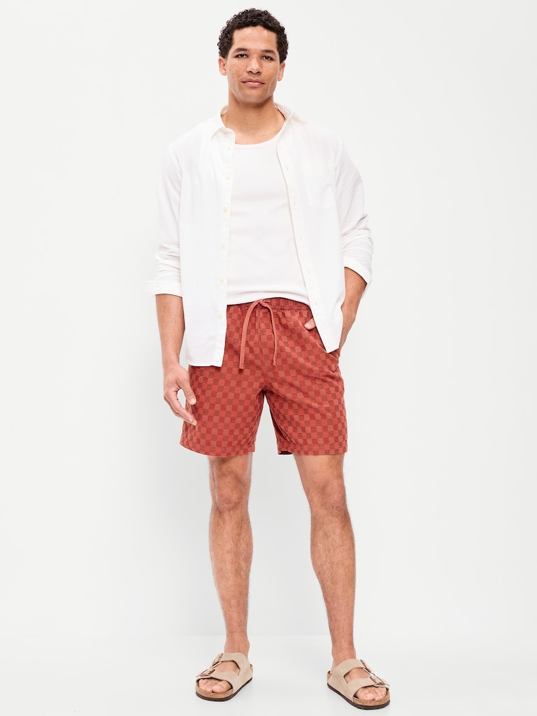 Textured-Knit Jogger Shorts -- 7-inch inseam
