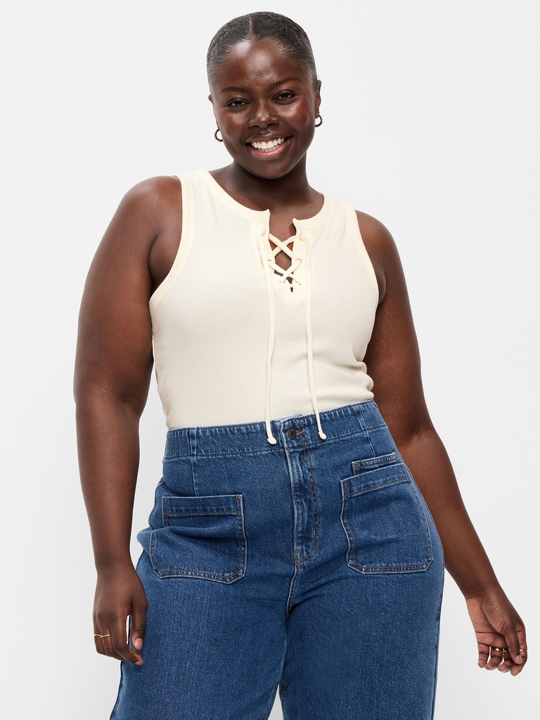 Lace-Up Tank Top