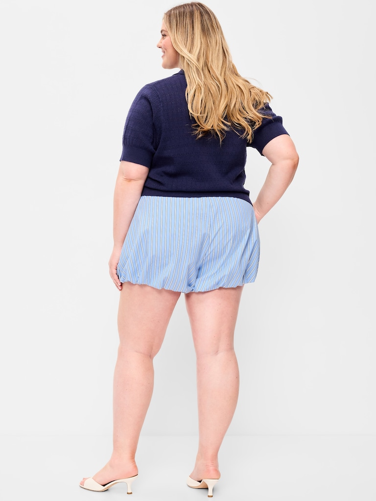 Poplin Bubble Hem Shorts