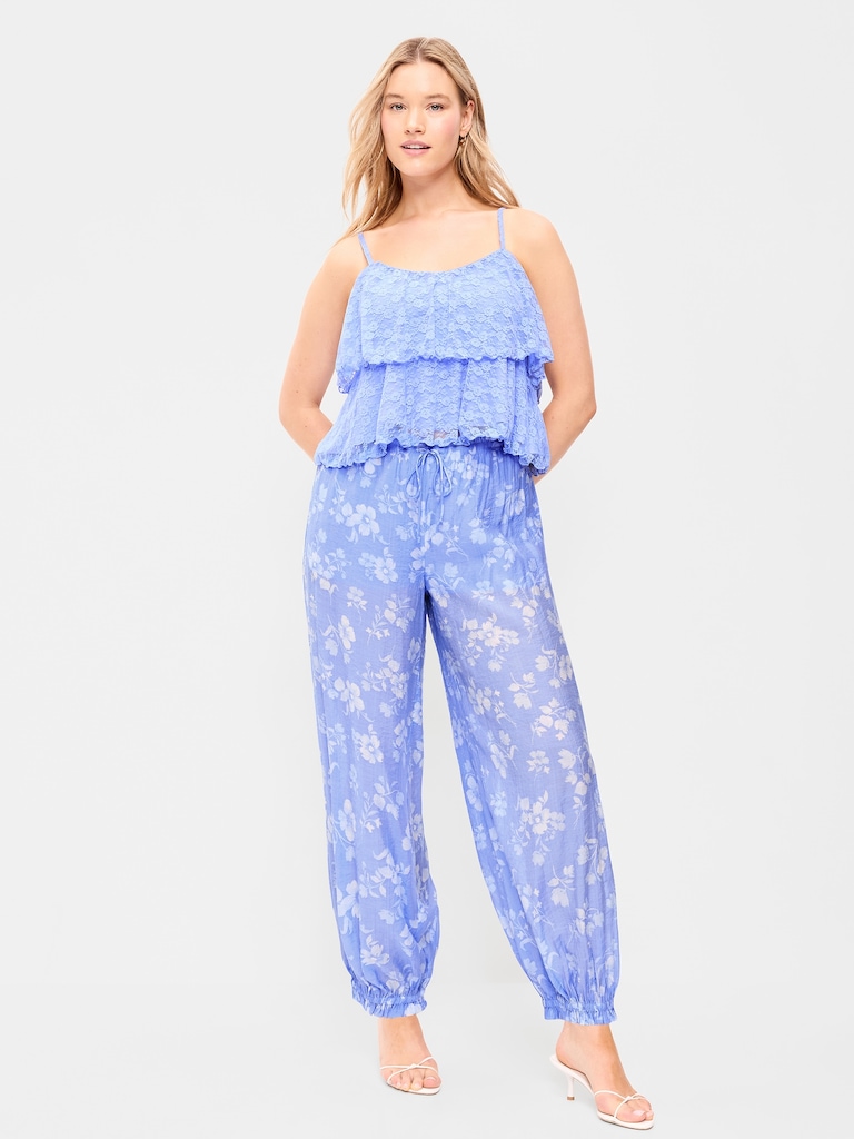 High-Waisted Chiffon Harem Pants