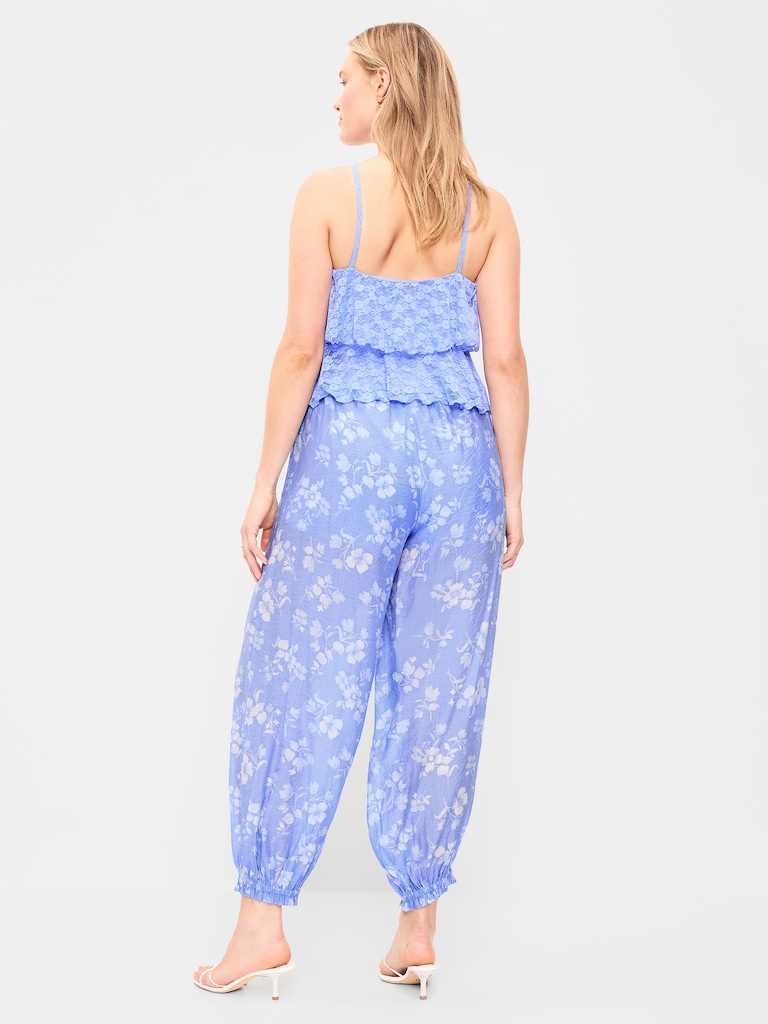 High-Waisted Chiffon Harem Pants