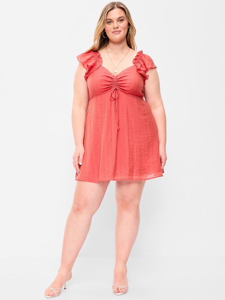 Flutter-Sleeve Fit & Flare Mini Dress