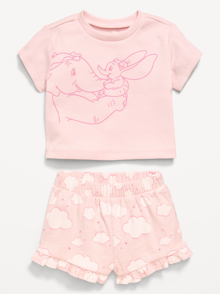 Ensemble t-shirt et short côtelés Dumbo de Disney© pour bébé