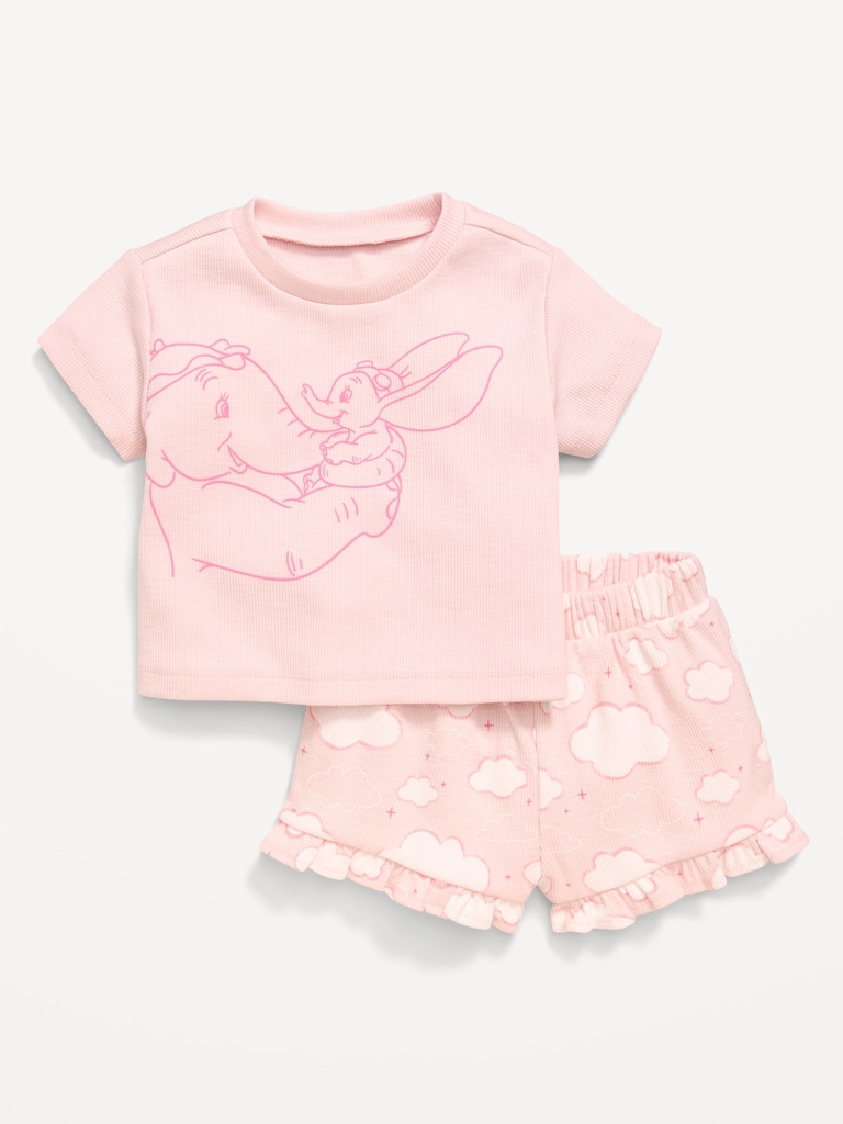 Ensemble t-shirt et short côtelés Dumbo de Disney© pour bébé