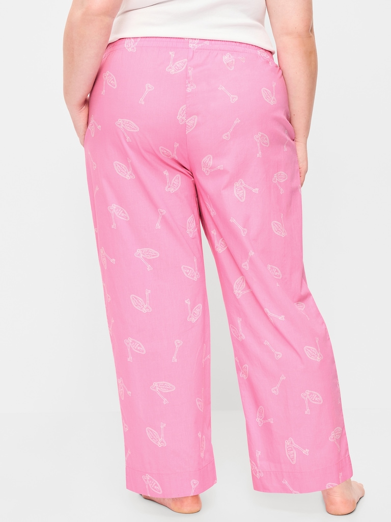 High-Waisted Poplin Pajama Pant