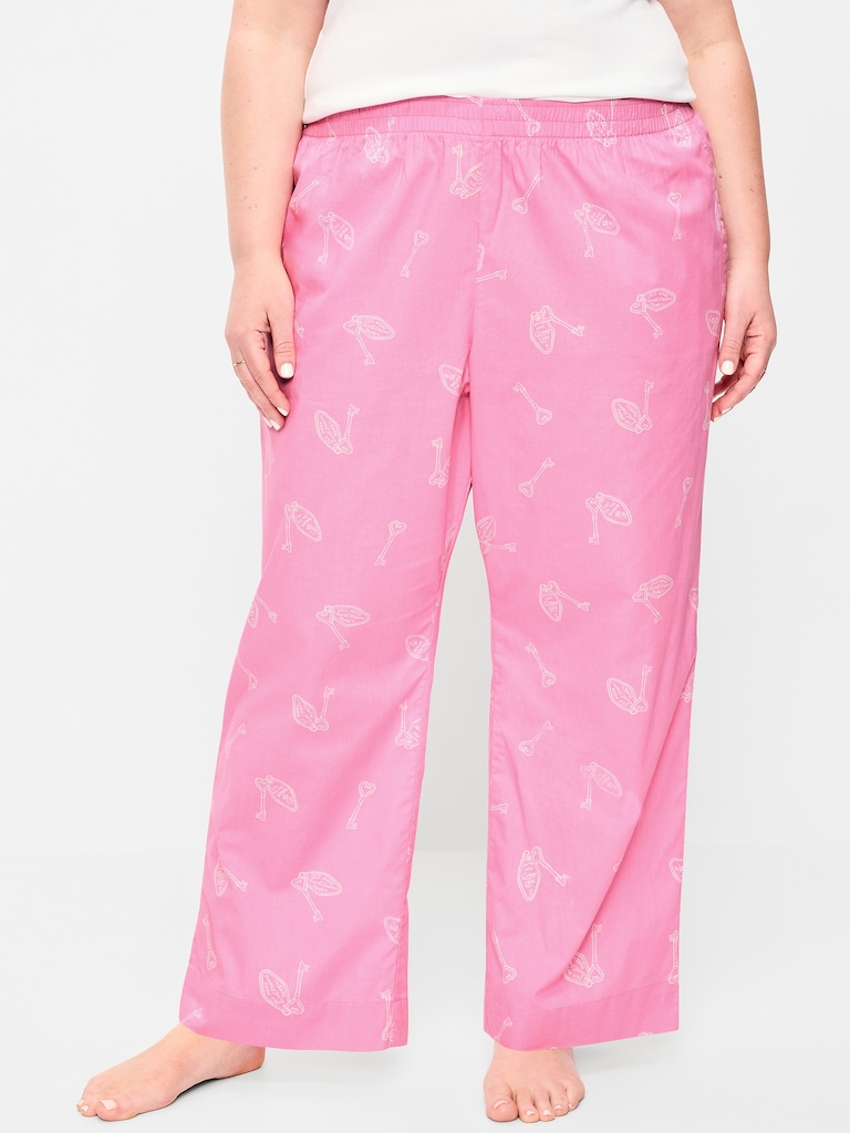 High-Waisted Poplin Pajama Pant