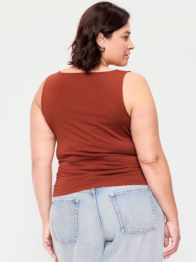 Asymmetrical Side-Cinch Tank Top