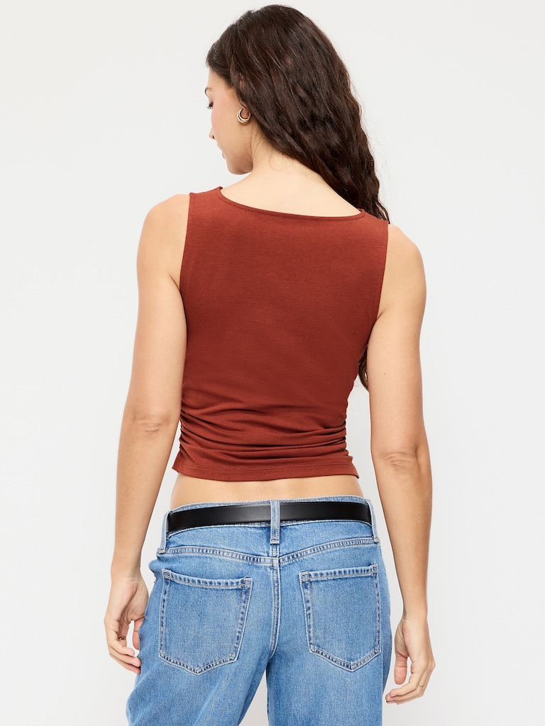 Asymmetrical Side-Cinch Tank Top