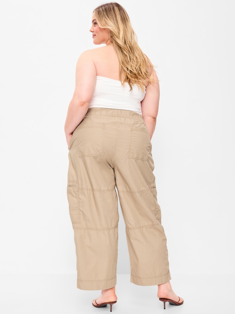 Mid-Rise Pull-On Cropped Utility Pants