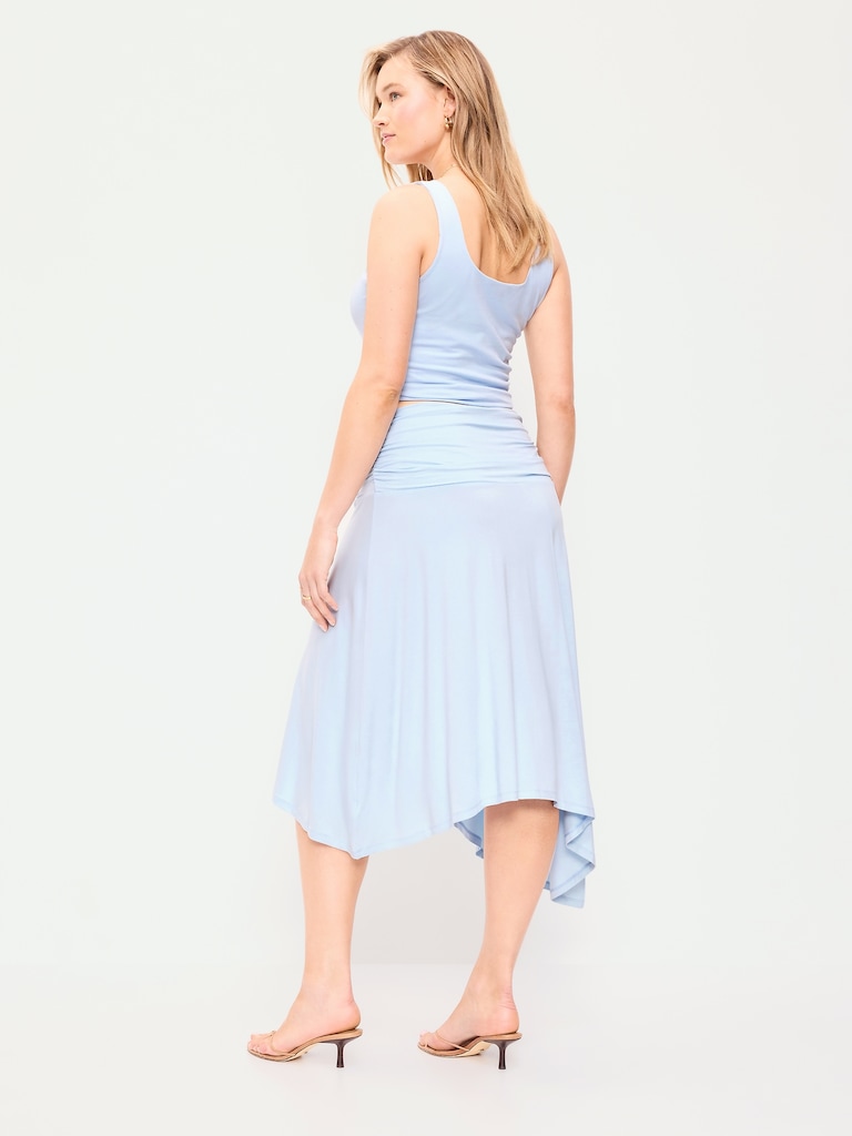 Asymmetrical Draped Midi Skirt