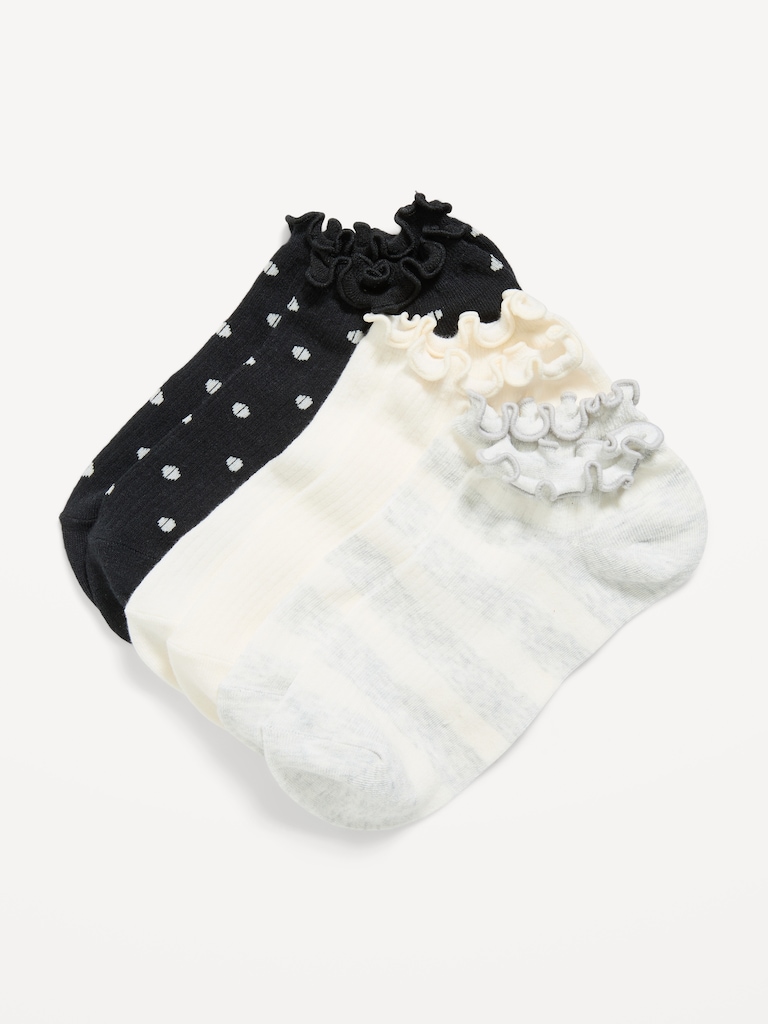 Lettuce-Edge Ankle Socks 3-Pack for Women