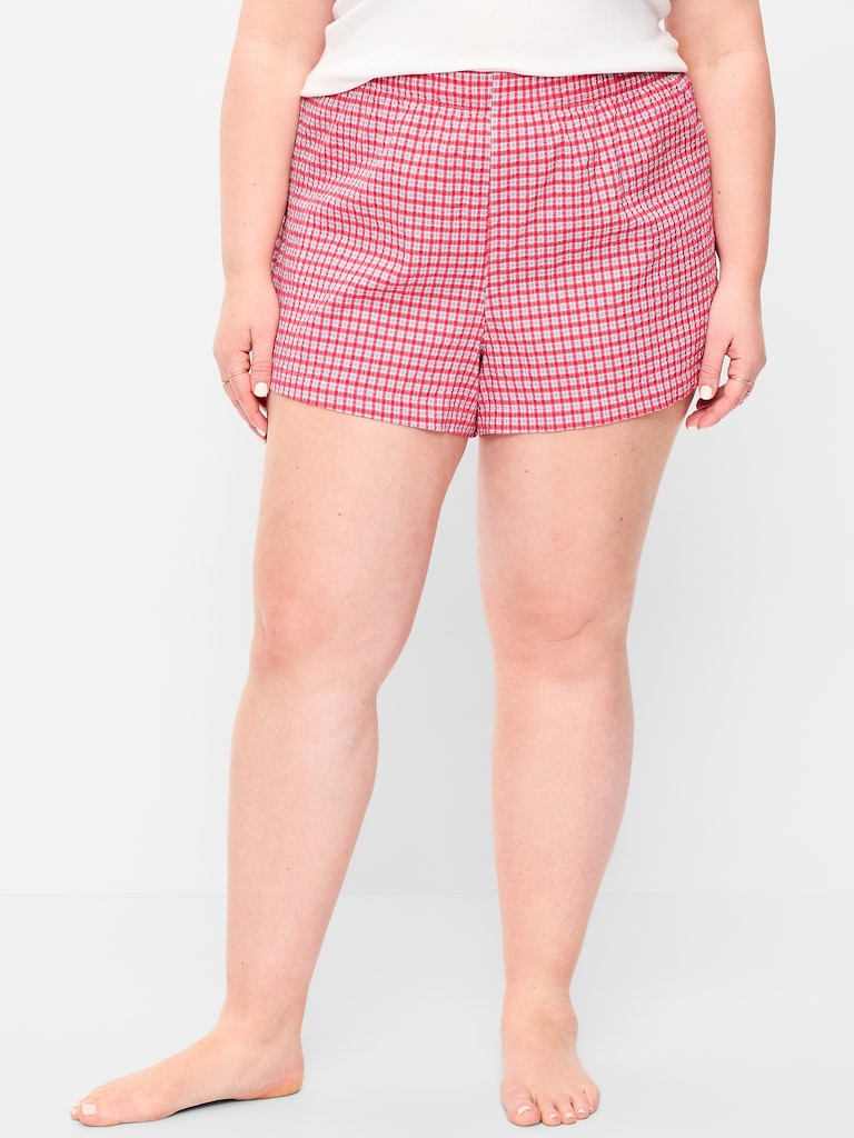 Seersucker Boxer Pajama Shorts