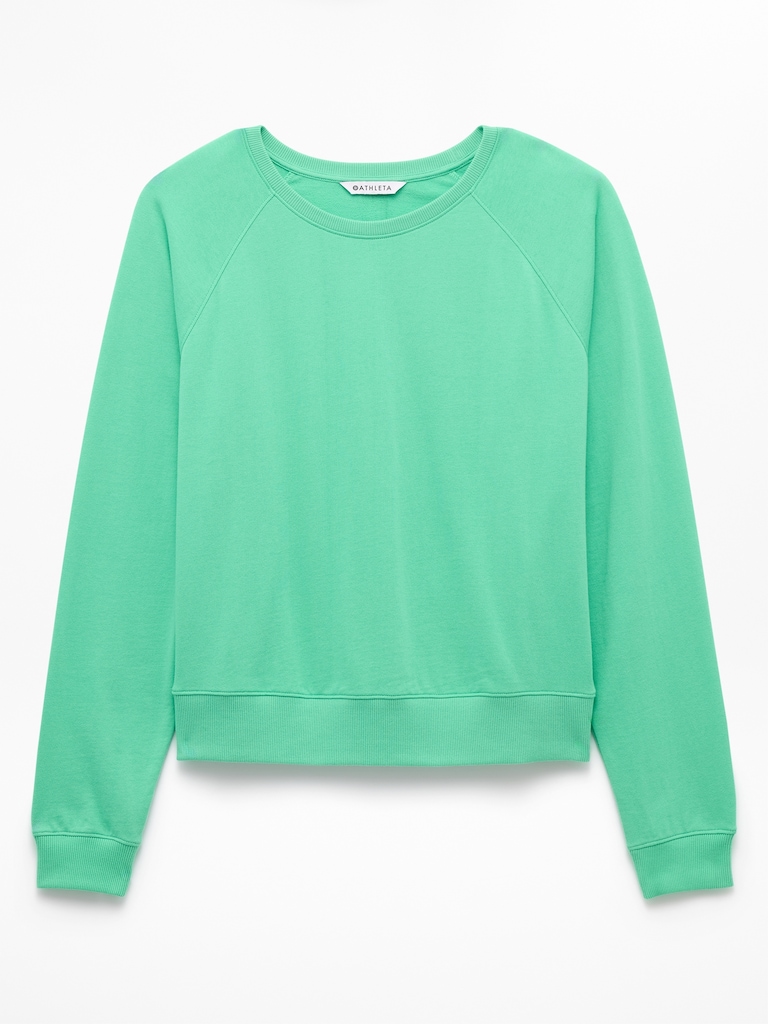 Airy Cotton Terry Crew Sweatshirt